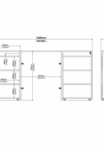 TVILUM Naia hovedgavl, m. med opbevaring - gr folie og spnplade (160cm)