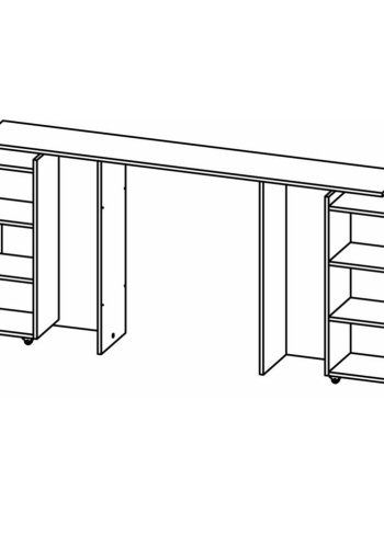 TVILUM Naia hovedgavl, m. med opbevaring - gr folie og spnplade (160cm)