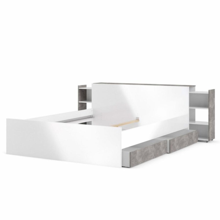 TVILUM Naia hovedgavl, m. med opbevaring - gr folie og spnplade (160cm)