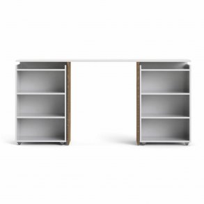 TVILUM Naia hovedgavl, m. 8 hylder - hvid spnplade (160cm)