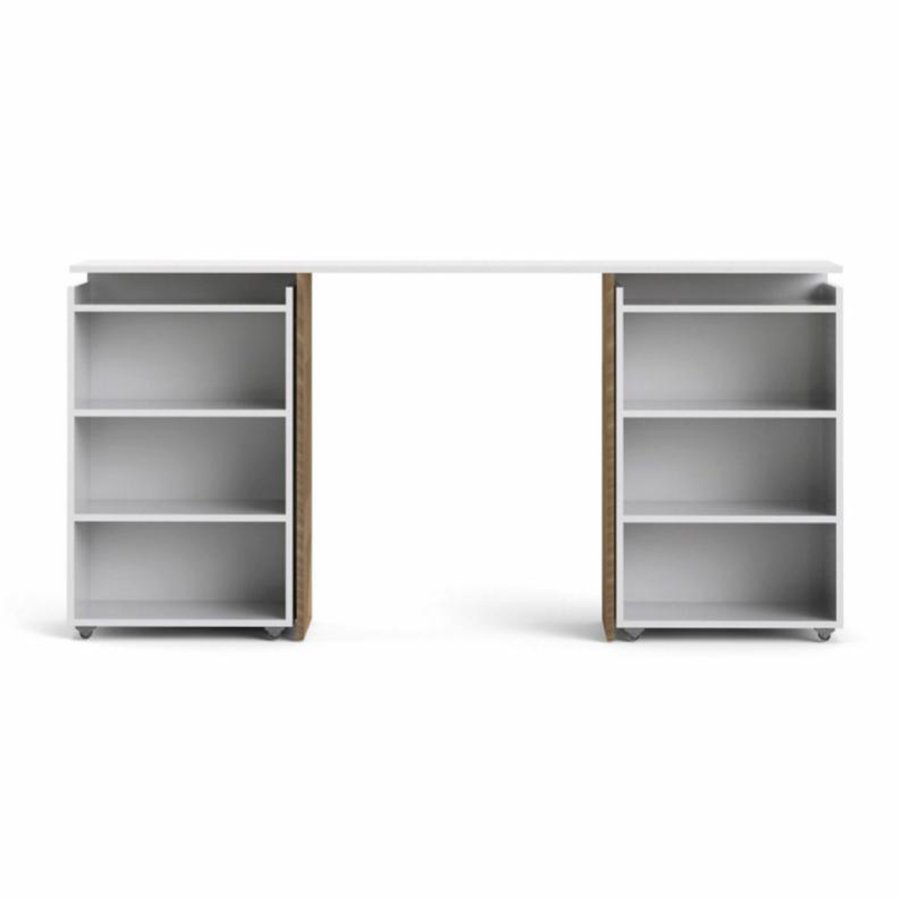 TVILUM Naia hovedgavl, m. 8 hylder - hvid spnplade (160cm)