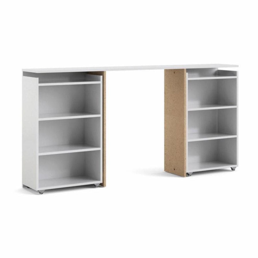 TVILUM Naia hovedgavl, m. 8 hylder - hvid spnplade (160cm)