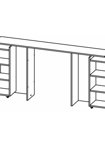 TVILUM Naia hovedgavl, m. 8 hylder - hvid spnplade (160cm)