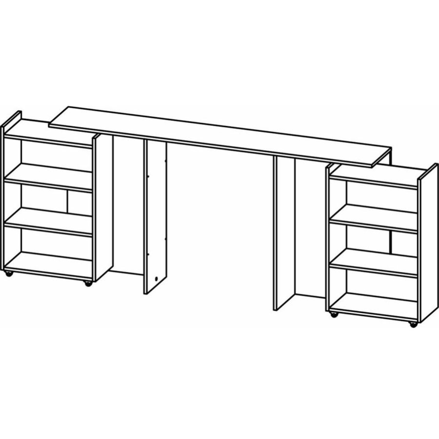 TVILUM Naia hovedgavl, m. 8 hylder - hvid spnplade (160cm)