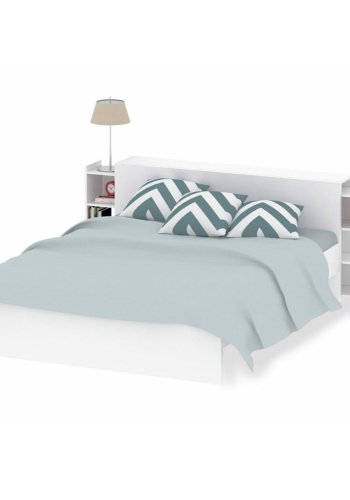 TVILUM Naia hovedgavl, m. 8 hylder - hvid spnplade (160cm)