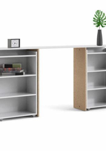 TVILUM Naia hovedgavl, m. 8 hylder - hvid spnplade (160cm)