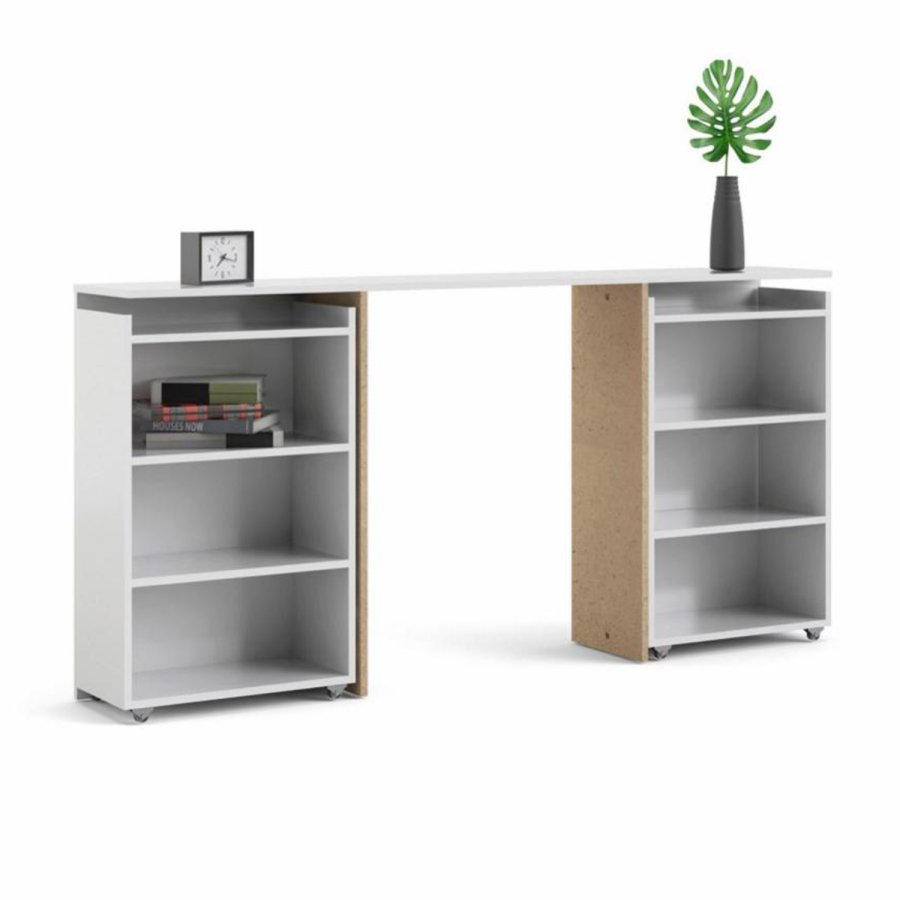 TVILUM Naia hovedgavl, m. 8 hylder - hvid spnplade (160cm)