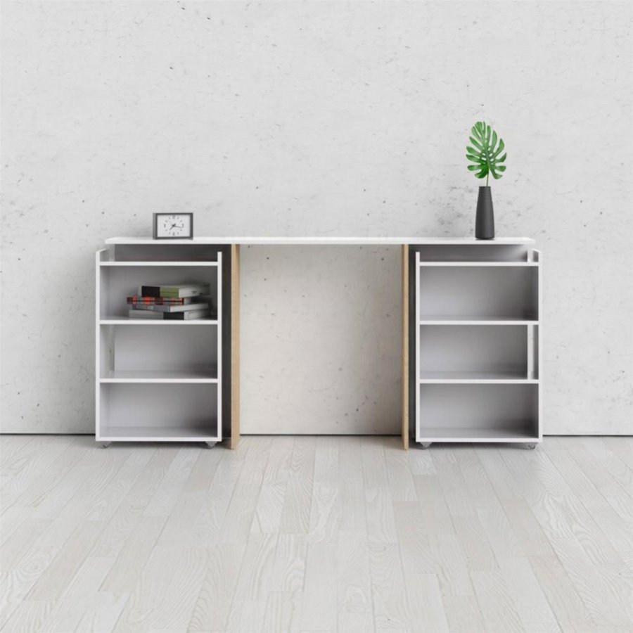 TVILUM Naia hovedgavl, m. 8 hylder - hvid spnplade (160cm)