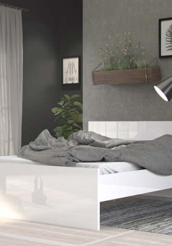 TVILUM Naia sengeramme - hvid hjglans (140x200)