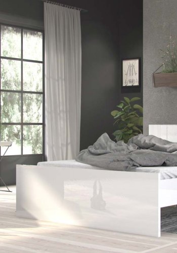 TVILUM Naia sengeramme - hvid hjglans (140x200)
