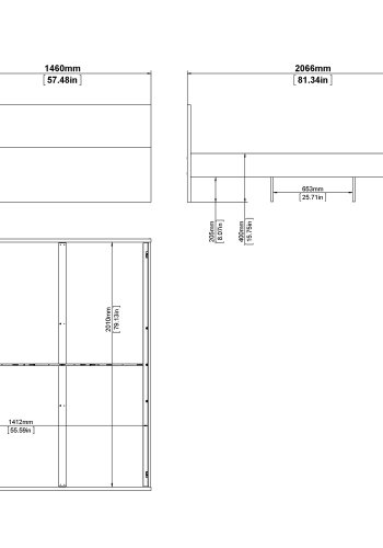 TVILUM Naia sengeramme - hvid hjglans (140x200)