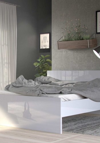 TVILUM Naia sengeramme - hvid hjglans (160x200) 