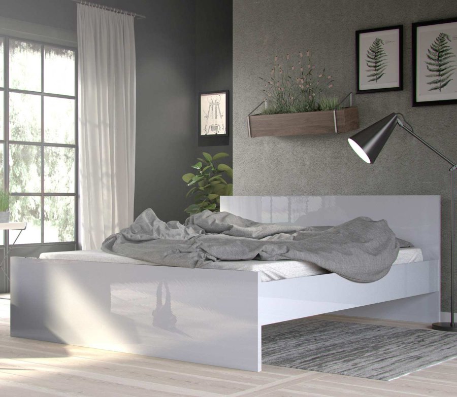 TVILUM Naia sengeramme - hvid hjglans (160x200) 