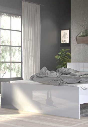 TVILUM Naia sengeramme - hvid hjglans (160x200) 