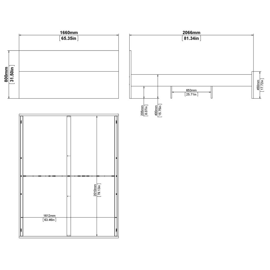 TVILUM Naia sengeramme - hvid hjglans (160x200) 