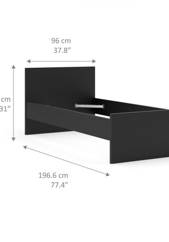 TVILUM Naia sengeramme - mat sort (90x190)