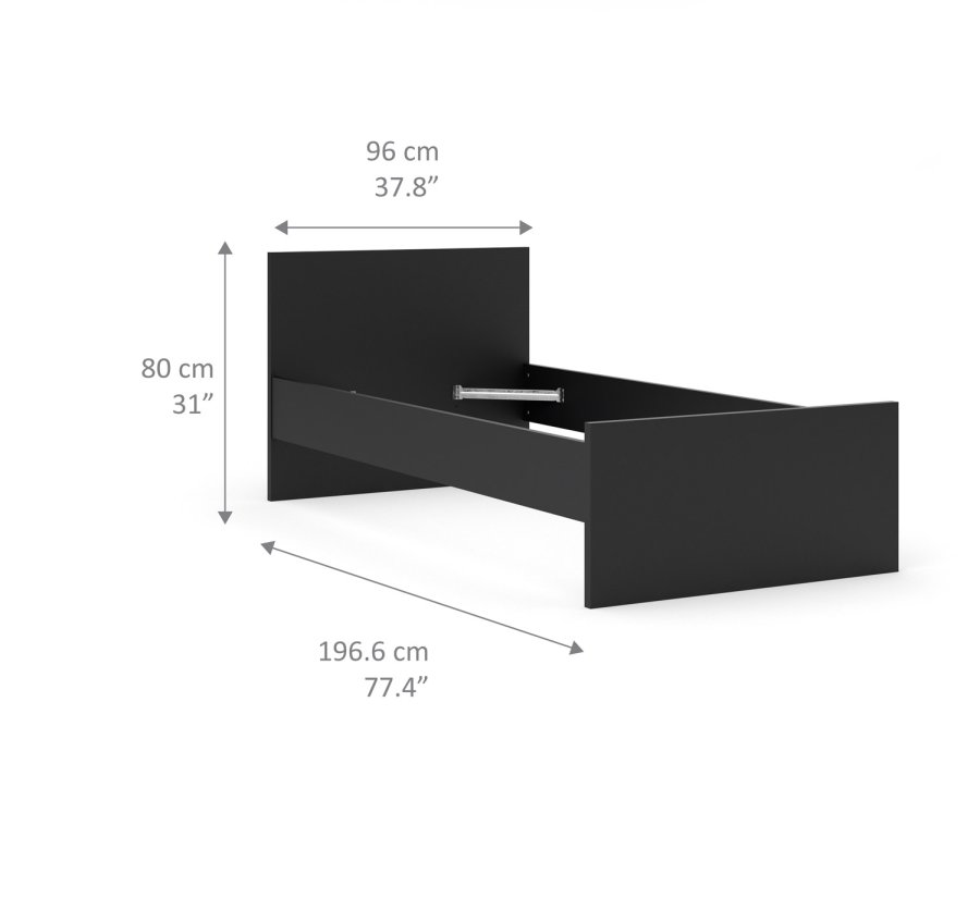 TVILUM Naia sengeramme - mat sort (90x190)