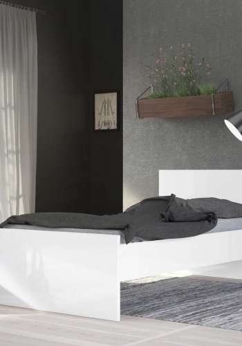 TVILUM Naia sengeramme - hvid hjglans (90x190) 