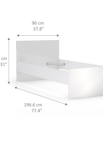 TVILUM Naia sengeramme - hvid hjglans (90x190) 