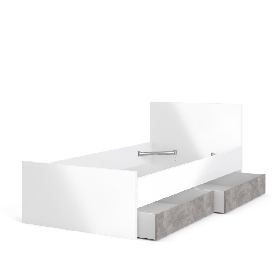 TVILUM Naia sengeramme - hvid hjglans (90x190) 