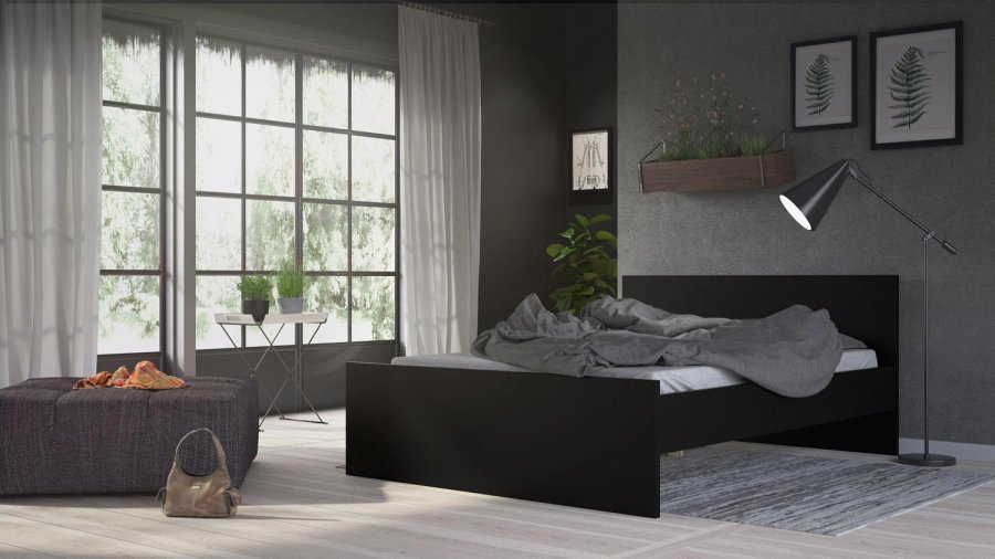 TVILUM Naia sengeramme - mat sort (140x190) 