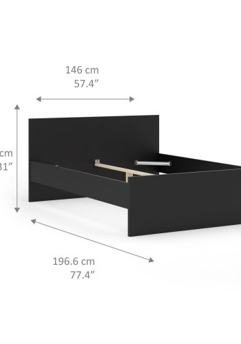 TVILUM Naia sengeramme - mat sort (140x190) 