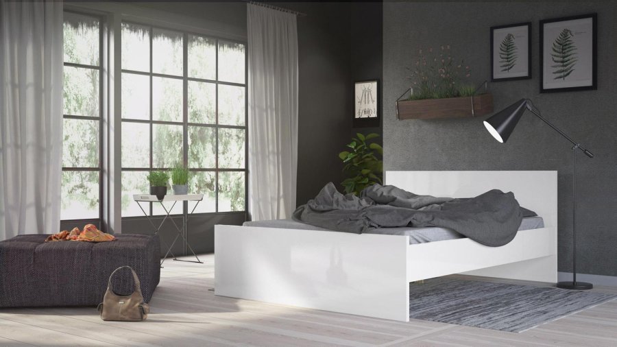 TVILUM Naia sengeramme - hvid hjglans (140x190) 