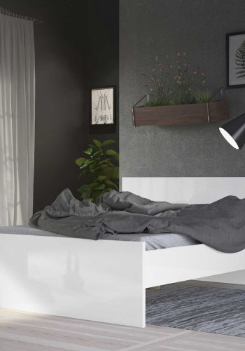 TVILUM Naia sengeramme - hvid hjglans (140x190) 