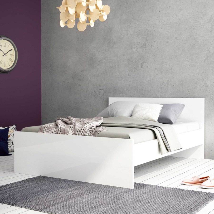 TVILUM Naia sengeramme - hvid hjglans (140x190) 