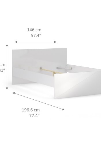 TVILUM Naia sengeramme - hvid hjglans (140x190) 
