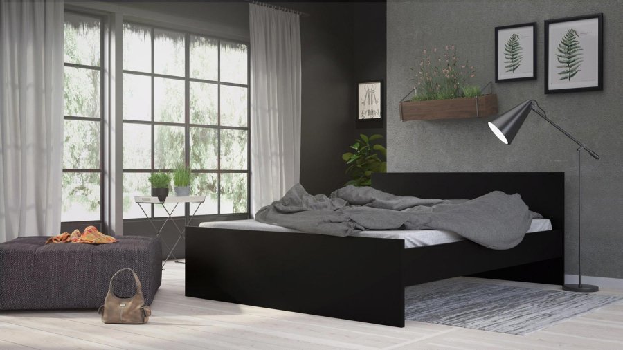 TVILUM Naia sengeramme - mat sort (160x200) 