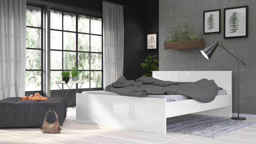 TVILUM Naia sengeramme - hvid hjglans (160x200)