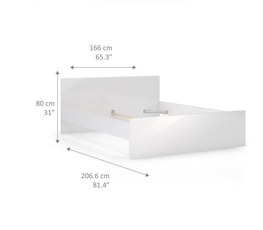 TVILUM Naia sengeramme - hvid hjglans (160x200)