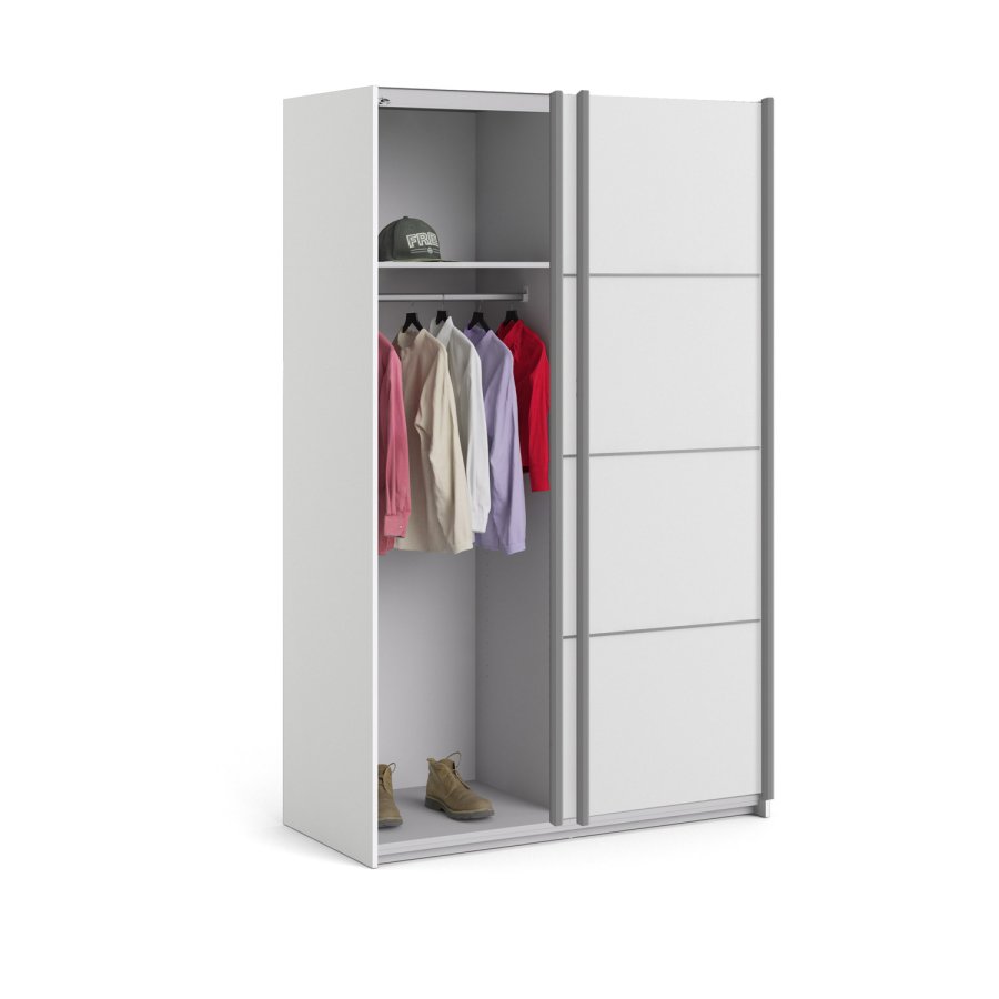 TVILUM Verona Skydedrsskab - hvid tr, 2 smalle skydedre