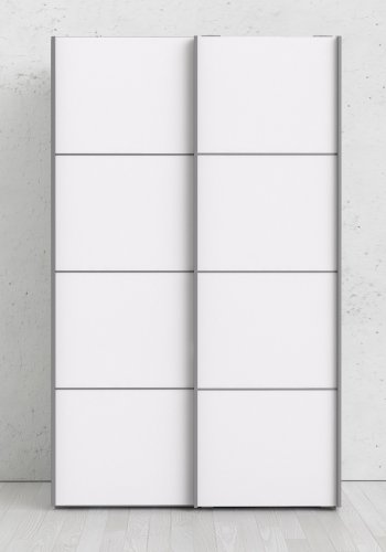 TVILUM Verona Skydedrsskab - hvid tr, 2 smalle skydedre