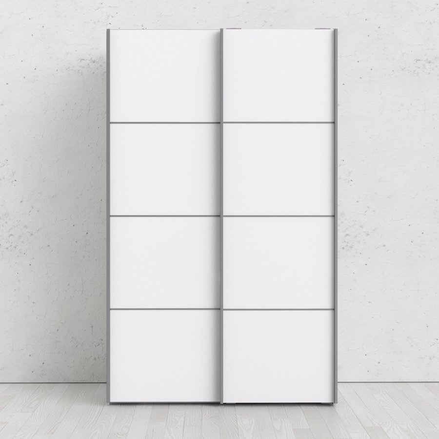 TVILUM Verona Skydedrsskab - hvid tr, 2 smalle skydedre