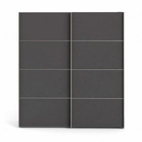 TVILUM Verona garderobeskab, m. 2 skydelger - hvid og gr folie