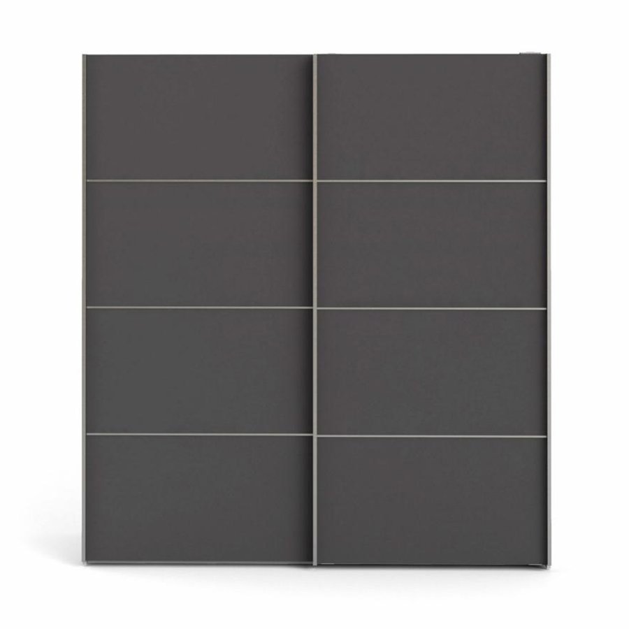 TVILUM Verona garderobeskab, m. 2 skydelger - hvid og gr folie