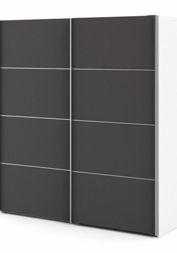 TVILUM Verona garderobeskab, m. 2 skydelger - hvid og gr folie