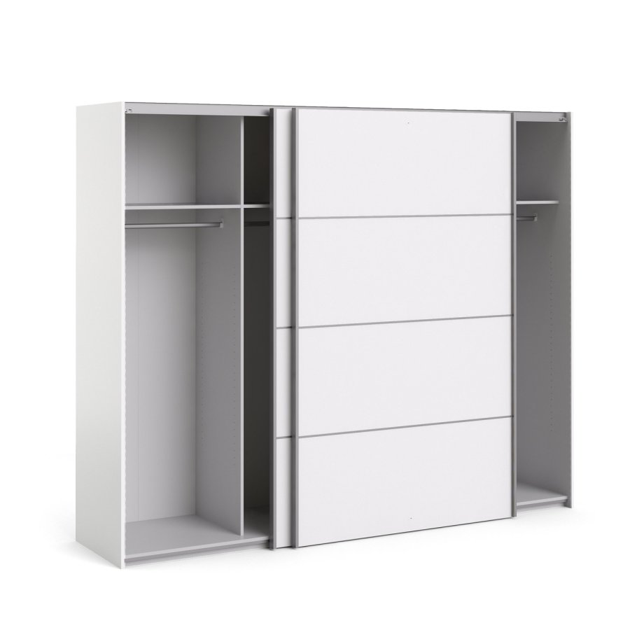 TVILUM Verona garderobeskab - hvid tr, 2 lger, 4 rum