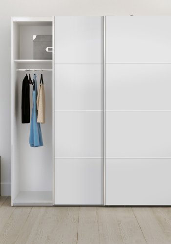 TVILUM Verona garderobeskab - hvid tr, 2 lger, 4 rum