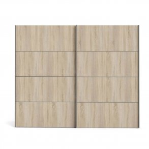 TVILUM Verona Skydedrsskab - eg/hvid tr, 2 skydedre, bred