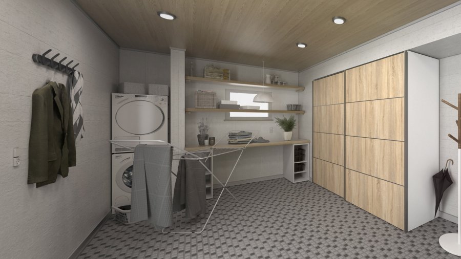 TVILUM Verona Skydedrsskab - eg/hvid tr, 2 skydedre, bred