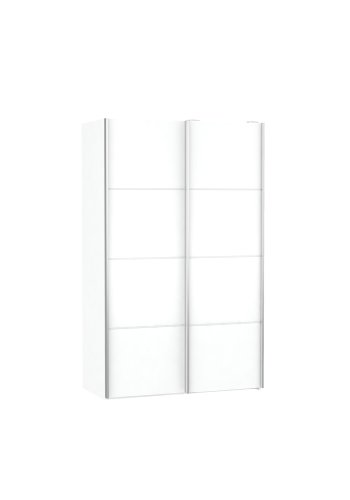 TVILUM Verona Skydedrsskab - hvid tr, 2 smalle skydedre, m. hylder