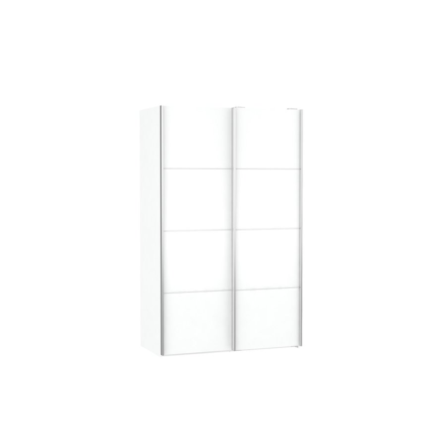 TVILUM Verona Skydedrsskab - hvid tr, 2 smalle skydedre, m. hylder