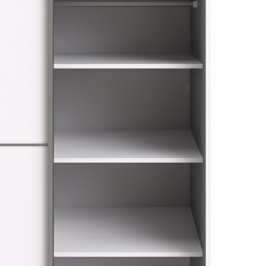 TVILUM Verona Skydedrsskab - hvid tr, 2 smalle skydedre, m. hylder