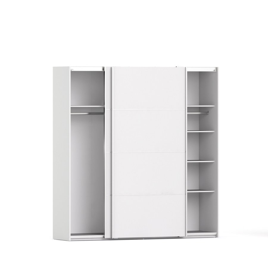 TVILUM Verona garderobeskab - hvid tr, 2 skydedre m. hylder