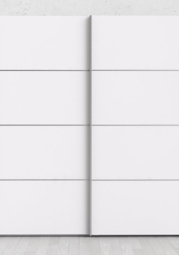 TVILUM Verona garderobeskab - hvid tr, 2 skydedre m. hylder