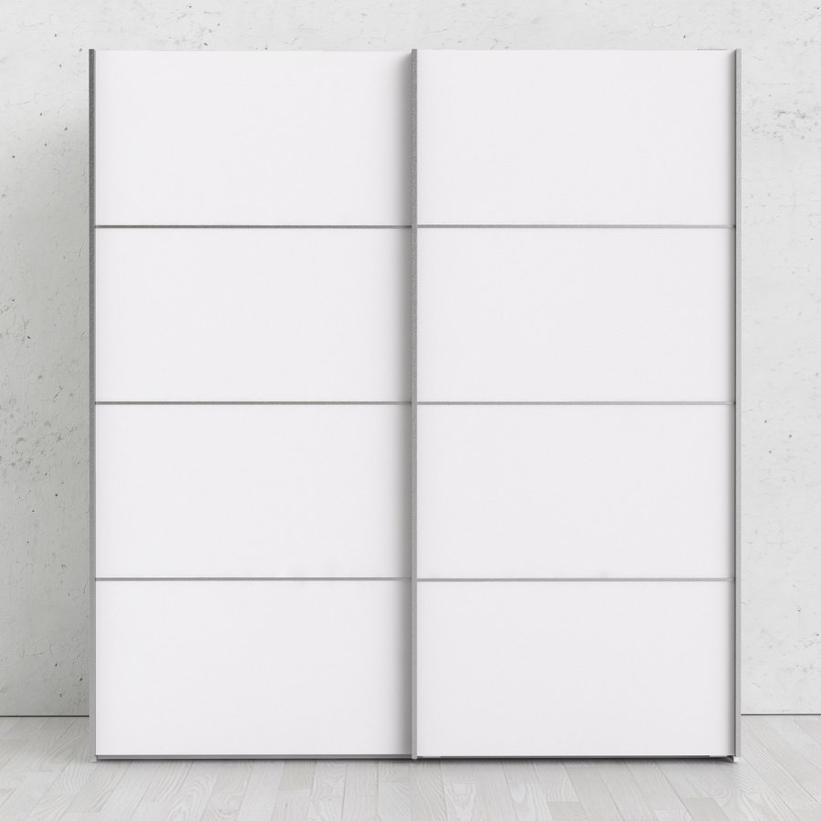 TVILUM Verona garderobeskab - hvid tr, 2 skydedre m. hylder