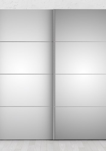 TVILUM Verona Skydedrsskab - spejlglas og hvid tr, 2 skydedre